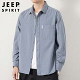 JEEP SPIRIT吉普衬衫男长袖休闲外套男装秋冬季衬衣男士纯棉潮流衣服