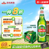 青岛啤酒（TsingTao）经典系列 大容量浓郁麦香600ml*12瓶 整箱装 春日出游