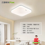 三雄极光 led吸顶灯卧室灯现代客厅灯简约过道走廊玄关卫生间阳台灯具 柔雪 白色 24W 三档调色-方形