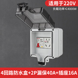 DELIXI户外防水配电箱带空气开关漏电保护器家用新能源充电桩插座保护盒 充电桩7KW（2P40A+五孔16A）