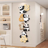 艺环宇平安喜乐客厅走廊玄关墙壁装饰画现代简约可爱熊猫寓意好餐厅挂画