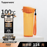 特百惠（Tupperware）茶韵500ML塑料杯男女士学生夏季运动水杯子户外便携大容量 橘花橙