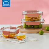 乐扣乐扣（LOCK&LOCK）玻璃保鲜盒套装微波炉加热饭盒耐热玻璃便当盒多尺寸3件套