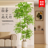 临雅南天竹仿真绿植室内大型盆栽高端轻奢假花树客厅仿生植物落地摆件 【优选】1.8米丨四杆+白圆柱盆
