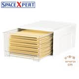 SPACEXPERT 衣物收纳箱特大号抽屉式收纳盒储物箱 50L透白 可叠加设计 1个装
