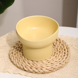 华元宠具（hoopet）猫碗陶瓷食盆猫粮碗水碗猫咪斜口高脚护颈宠物喝水狗狗碗猫用饭碗 陶瓷切口碗-黄色