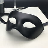 倾阑 面具男 帅气万圣节化妆舞会黑色面具成人男半脸面罩复古假面具 黑色