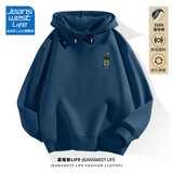 JEANSWEST LIFE真维斯连帽卫衣男春秋重磅潮流外套休闲绿色盆栽学生宽松百搭上衣