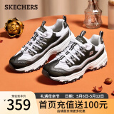 斯凯奇（Skechers）经典熊猫鞋老爹鞋子女黑白色厚底增高休闲运动百搭秋季 11914-白色/黑色/BKW 35