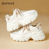 达芙妮老爹鞋女款2026新款秋冬季加绒鞋子女厚底小白增高休闲运动鞋女