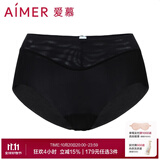 爱慕（Aimer）内裤女士中腰三角内裤女经典KiKi裤轻薄光面内衣马卡龙多色内裤 黑色 1条 M (165)