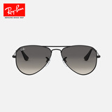 雷朋（RayBan）儿童太阳镜墨镜飞行员形金属偏光渐变防紫外线眼镜0RJ9506S可定制 220/11黑色镜框灰色渐变镜片 尺寸52推荐年龄6～10岁
