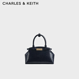 CHARLES&KEITH时尚鳄鱼纹手提凯莉包包女包生日礼物CK2-30782470-1 CK2-30782470-1藏青色 中包