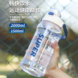 榄茵运动水杯大容量装水壶塑料冷水壶凉水壶水瓶凉水杯壶健身便携防烫 1.5L 白色【耐热防摔】 默认项