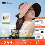 蕉下（beneunder）遮阳帽子草帽防晒帽女防紫外线太阳帽蛋卷黑胶防晒BM558浅粉