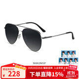 海俪恩 太阳镜男款蛤蟆镜偏光墨镜防辐射开车专用驾驶镜可配近视镜N6862 N01P渐进灰+中枪框