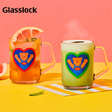 Glasslock&wigglewiggle联名玻璃杯卡通杯子咖啡牛奶杯男女水杯350ml 2件套
