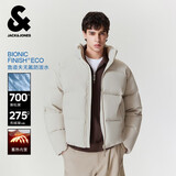杰克·琼斯（JACK&JONES）男装秋冬新款季羽绒服男士短款保暖加厚宽松无帽蓄热鸭绒外套 C63卡其色 XL （185）