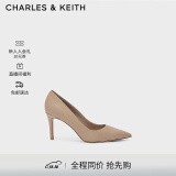 CHARLES&KEITH简约通勤尖头高跟鞋子女鞋休闲单鞋生日礼物CK1-60280245-1 Nude肉色 37