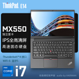 ThinkPad联想ThinkPad E14酷睿版 14英寸i5/i7轻薄便携高性能商务办公学生网课笔记本电脑 i7-1255U MX550独显 黑色 FHD屏 8GB内存 512G固态 标配