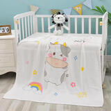 格鲁格（GRUG）Grug 婴儿夏凉被 竹纤维宝宝冰丝盖毯空调被毯午睡盖肚子睡毯 憨憨牛 竹棉款 110*110cm