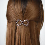 芠拉满钻小号发夹后脑勺顶夹发卡优雅淑女头饰半扎发一字夹韩国 5.9cm-蝴蝶结紫红钻  B00-208
