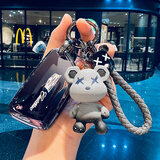 绅创适用于凯迪拉克ct5钥匙套xt5汽车xt4/xt6/ct6/xts/ct4壳ATSL壳扣 C款4/5通用【渐变灰】渐变熊+x绳