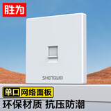 胜为电脑插座网线口网络面板 适用电话信息模块 通用超五/六/七类模块加厚86型面板 单口CMK1001H
