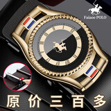 法奥堡罗不露尾内扣皮带男士真皮纯牛皮自动扣腰带年轻人潮流百搭正品裤带 畅销款D 105cm