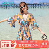 宜肤比基尼泳衣女三件套韩国温泉分体平角保守遮肚性感显瘦游泳装