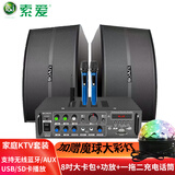 索爱 M68家庭KTV音响套装10吋家用客厅电视全套K歌蓝牙卡拉ok低音炮带无线话筒会议功放卡包音箱 8寸升级版+WS6充电话筒M66