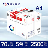白海豚 WHITE DOLPHIN建发浆纸集团 鲸鲨A4打印纸70g复印纸白纸草稿纸整箱批发 白鲸鲨A4-70g-5包【整箱2500张】
