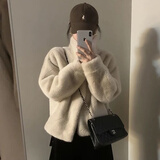 妙奕嘉毛毛外套女冬季衣服女装女士棉服2024年新款高级感棉袄冬装小个子 软糯毛毛杏色外套 M 【建议100-120斤】