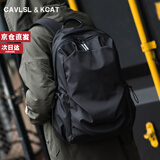 CavlslKcat双肩包男士背包休闲商务笔记本电脑包大容量旅行包高中大学生书包 黑色中号14寸 30*19*43cm