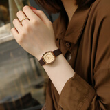 聚利时（Julius）女表方形小方糖小巧手表女2025新款小表盘女士学生防水石英表 【摩卡】小方表