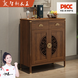 智新木王鞋柜实木框新中式客厅玄关柜家用进门口收纳储物柜入户北欧鞋橱