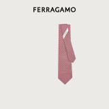 菲拉格慕（Ferragamo）男士红色俄罗斯方块印花桑蚕丝领带 0768565 礼物送男友