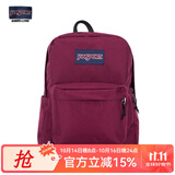 JANSPORT杰斯伯书包轻便双肩包男女旅行包简约背包电脑包学生校园 4QUT04S深紫酒红-侧边袋