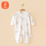 贝瑞加（Babyprints）宝宝衣服纯棉连体衣对开哈衣长袖四季内衣卡通爬服 悠悠胖兔80