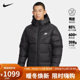 耐克NIKE羽绒服男短款连帽SF WR 650-D FLD外套FB8178-010黑XXL