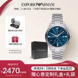 安普里奥·阿玛尼（Emporio Armani）手表男士飞行员系列 蓝色表盘石英表生日礼物送男朋友AR11541