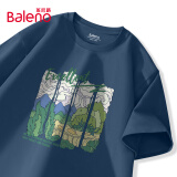 班尼路（Baleno）纯棉短袖男夏季休闲潮牌宽松油画风重磅t恤青少年个性百搭上衣