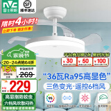 雷士（NVC） 风扇灯LED吊扇灯隐形扇现代简约变频餐厅卧室客厅遥控高显色灯具 荐！清风36瓦36寸丨IP40防蚊虫