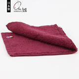 浅野（air kaol）日本进口擦汗小方巾今治棉抗菌抑臭吸水柔软手帕巾洗脸手绢银线款 酒红色 32*14cm