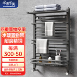 华德华美（HUADE HUAMEI）小背篓卫生间暖气片家用水暖卫浴取暖器低碳钢制散热器集中自采暖 枪灰色 800mm*500mm