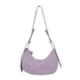 Crying center 哭喊中心 豹纹仿绒多色斜挎单肩手提机车包 含卡套 香芋紫(含卡套)