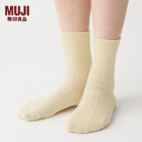 无印良品 MUJI 女式 合脚直角 缆绳袜 袜子 DAJ13C1A 象牙色 23-25cm/36-40码
