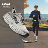 HOKA ONE ONE男款冬季邦代8公路跑鞋BONDI 8轻盈缓震透气 鲨鱼灰 / 雾灰-宽版 40