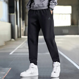 阿迪达斯（adidas）男裤子25夏新款运动裤跑步训练健身卫裤棉质透气宽松休闲舒适长裤 黑/单层针织/拉链口袋 L 【175-180cm/150-160斤】