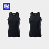 海澜之家背心男士无袖坎肩纯棉百棉舒适透气基础打底薄汗衫2件装